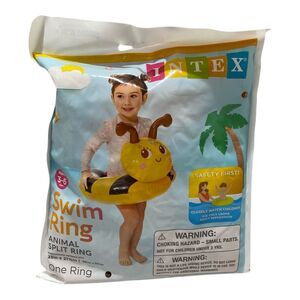 Intex Kids Intertube Bumblebee Animal Spit Floaty Ring Tube 23 Inch